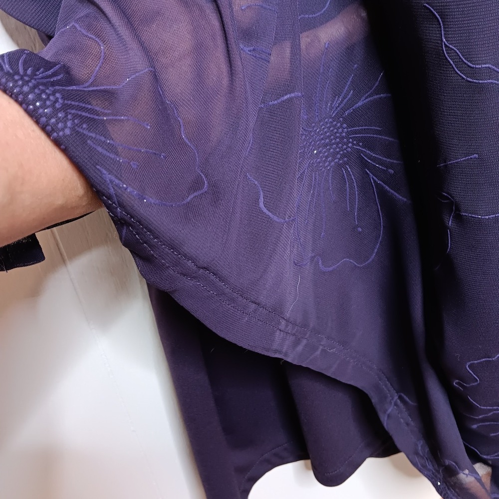 VTG Y2K City Triangles Slip Maxi Dress S Purple Floral Glitter Fairy Whimsigoth - Picture 4 of 9